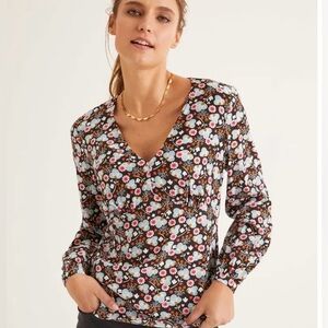 Boden Blouse Viola Bloom size 2R EUC